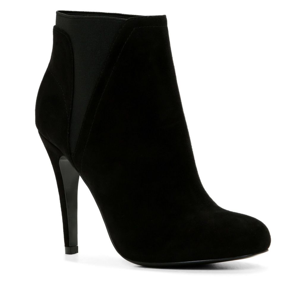 NWT ALDO Black Suede Ankle Bootie with Heel